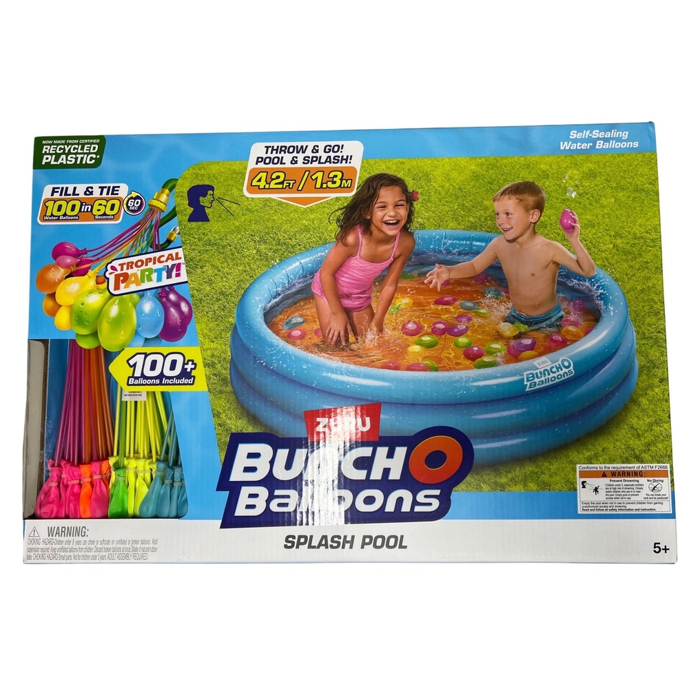 Zuru Bunch O Balloons Splash Pool 4.2ft‎ Inflatable with 100+ Water Balloons New